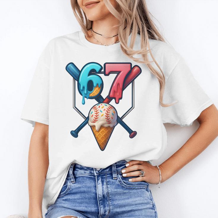 Baseball Ice Cream Drip 67 Six Seven Gen Alpha Slang Meme Unisex T-Shirt