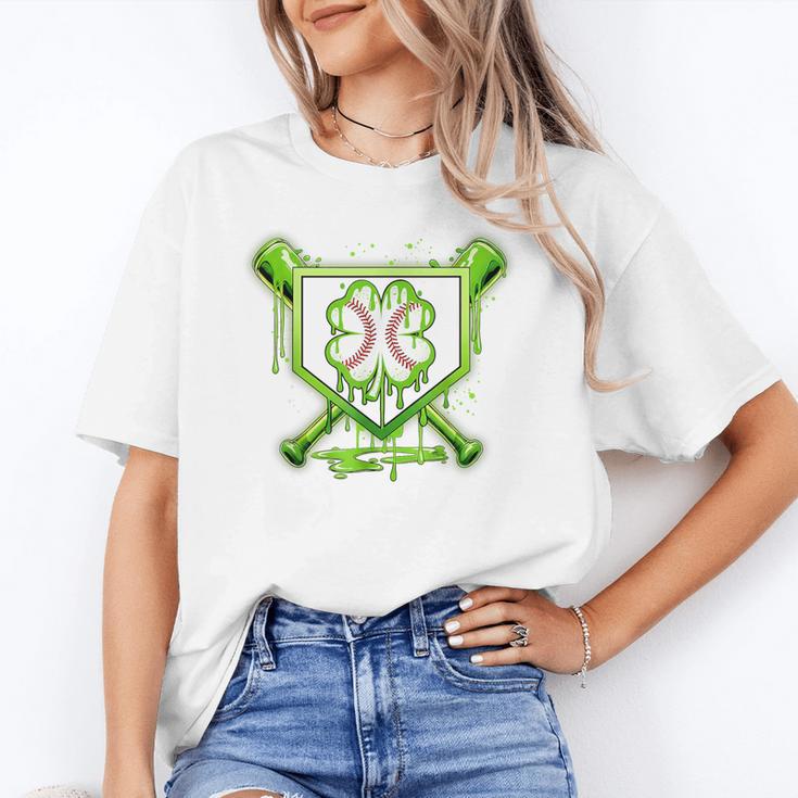 Baseball Icecream St Patrick's Day Lucky Charm Shamrock Drip Unisex T-Shirt
