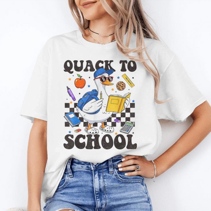Boys Kid Back To School Goose Quackers Quack To School Unisex T-Shirt