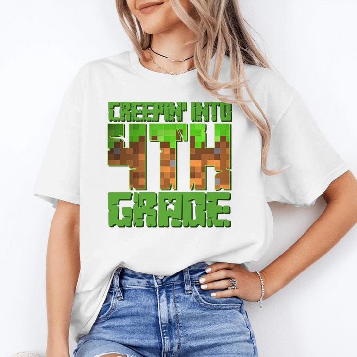 Creepin’ Into 4th Grade Kids Boy Gamer Pixel Back To School Performance Unisex T-Shirt
