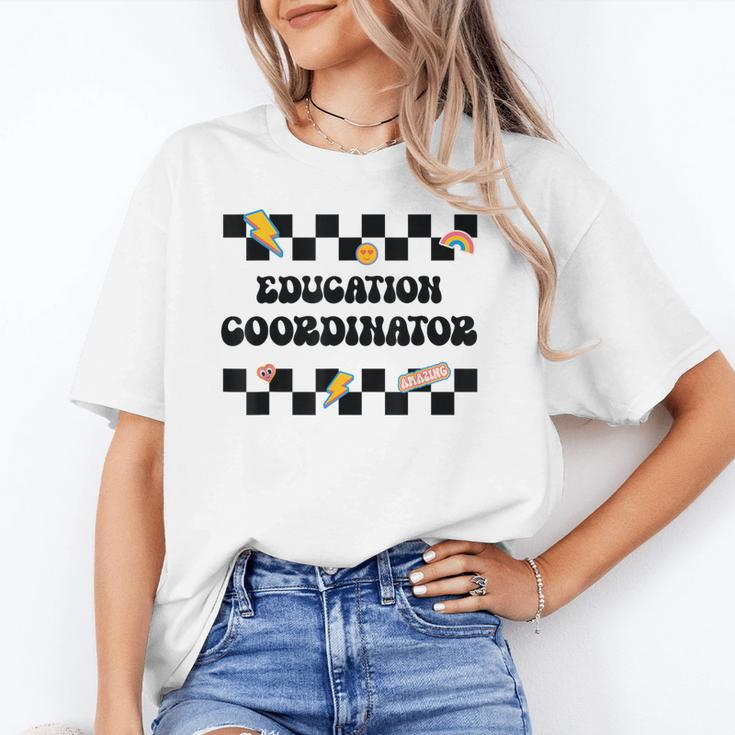 Education Coordinator Groovy Back To School Checkered Unisex T-Shirt Education Coordinator Groovy Back To School Checkered Unisex T-Shirt