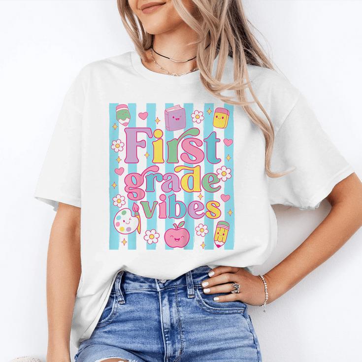 First Grade Vibes Cute Groovy Back To School 1st Grade Girls Unisex T-Shirt First Grade Vibes Cute Groovy Back To School 1st Grade Girls Unisex T-Shirt