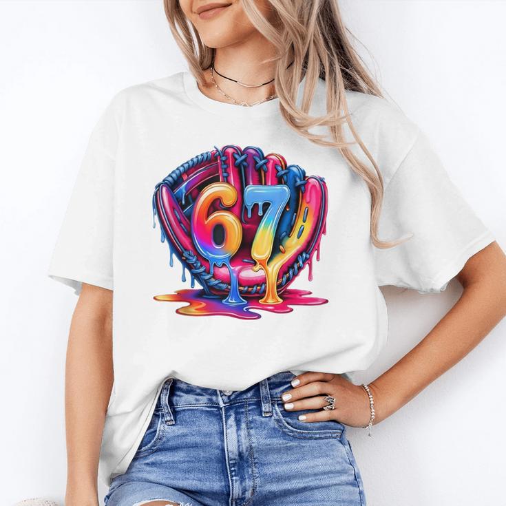 Gen Alpha Slang Ice Cream Drip Six Seven 67 Baseball Catcher Unisex T-Shirt Gen Alpha Slang Ice Cream Drip Six Seven 67 Baseball Catcher Unisex T-Shirt