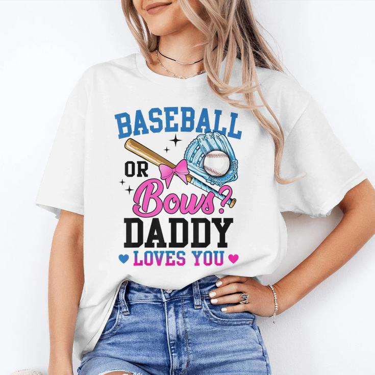 Gender Reveal Baseball Or Bows Daddy Loves You Unisex T-Shirt Gender Reveal Baseball Or Bows Daddy Loves You Unisex T-Shirt