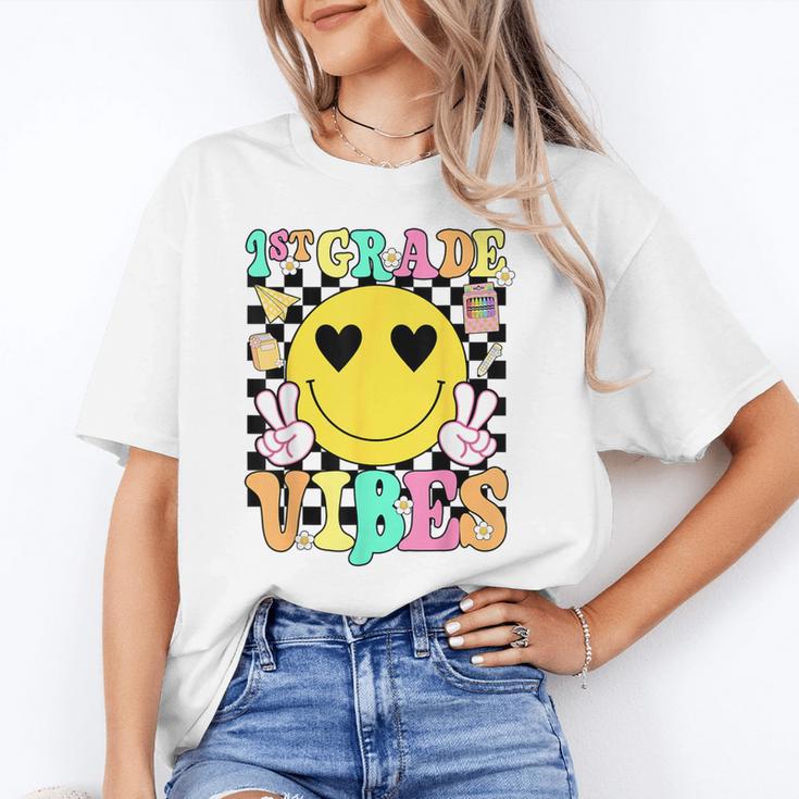 Girls 1st Grade Vibes Smile Face Back To School First Grade Unisex T-Shirt Girls 1st Grade Vibes Smile Face Back To School First Grade Unisex T-Shirt