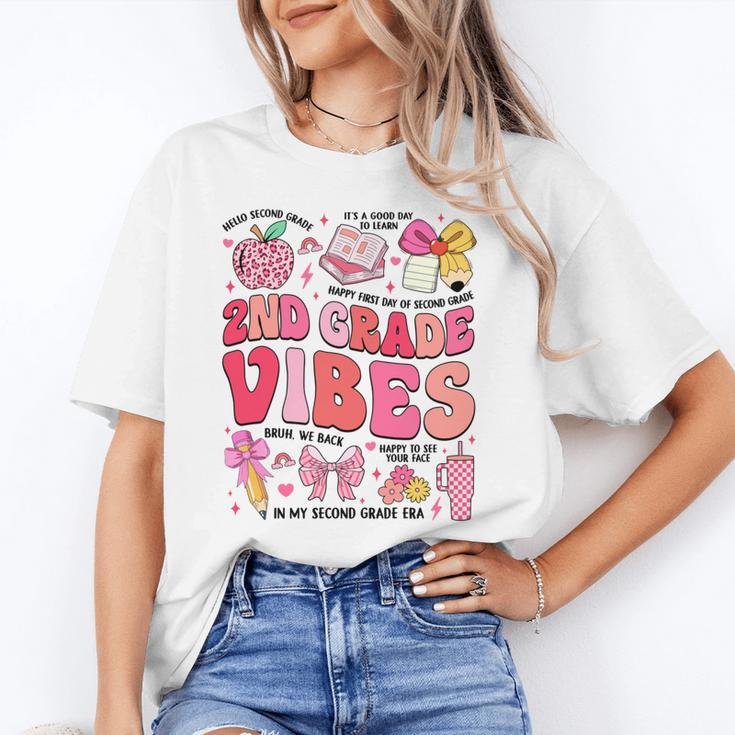Girls 2nd Grade Vibes Coquette Pink Bow Back To School Unisex T-Shirt Girls 2nd Grade Vibes Coquette Pink Bow Back To School Unisex T-Shirt