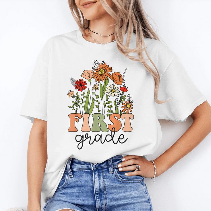 Groovy First Grade Wildflowers Back To School 1st Grade Unisex T-Shirt Groovy First Grade Wildflowers Back To School 1st Grade Unisex T-Shirt
