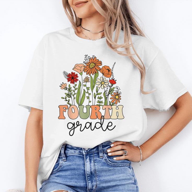 Groovy Fourth Grade Wildflowers Back To School 4th Grade Unisex T-Shirt Groovy Fourth Grade Wildflowers Back To School 4th Grade Unisex T-Shirt