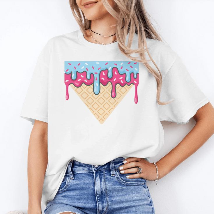 Ice Cream Baseball Cone Dripping Sprinkles Kids Boys Summer Premium Tri-Blend Unisex T-Shirt