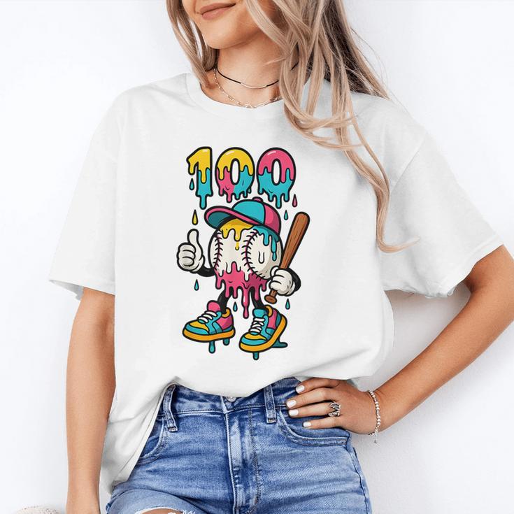 Ice Cream Drip Baseball Party 100 Days Of School Teacher Unisex T-Shirt Ice Cream Drip Baseball Party 100 Days Of School Teacher Unisex T-Shirt