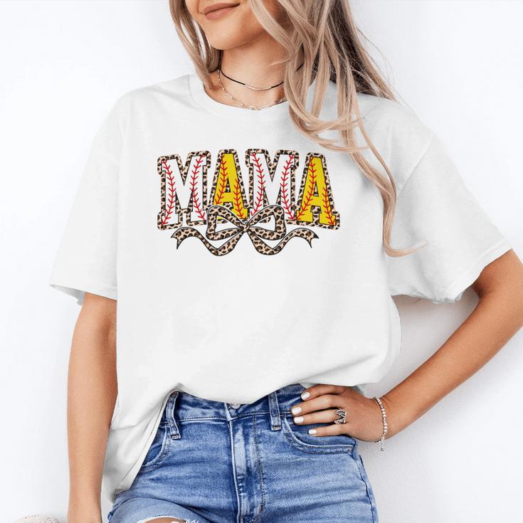 Leopard Baseball Softball Mama Bow Softball Baseball Mom Unisex T-Shirt Leopard Baseball Softball Mama Bow Softball Baseball Mom Unisex T-Shirt