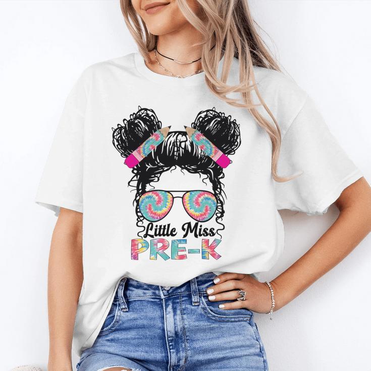 Little Miss Pre-K Girls Back To School Messy Bun Performance Unisex T-Shirt Little Miss Pre-K Girls Back To School Messy Bun Performance Unisex T-Shirt