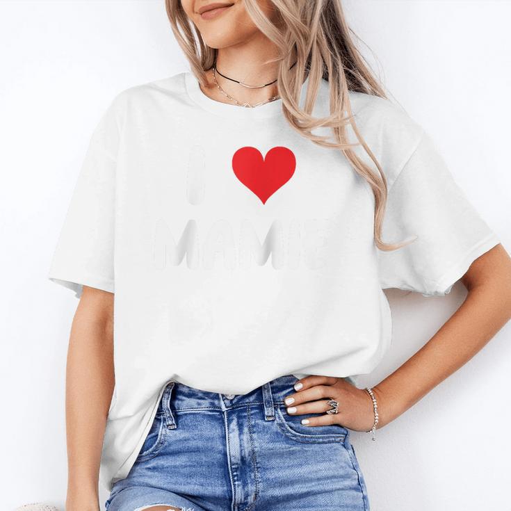 I Love Mamie Heart Grandma Grandmother Grandparent Raglan Baseball Tee Unisex T-Shirt