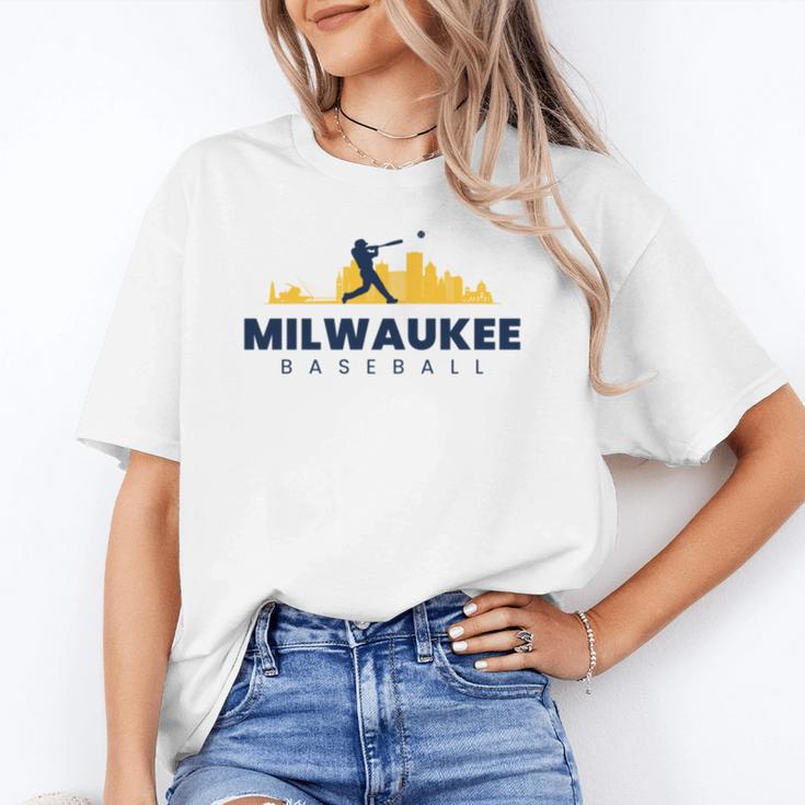 Milwaukee Baseball Minimalist City Skyline Baseball Lover Unisex T-Shirt Milwaukee Baseball Minimalist City Skyline Baseball Lover Unisex T-Shirt