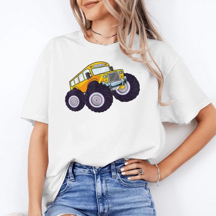 Monster Truck School Bus Yellow Back To School Kids Toddler Unisex T-Shirt