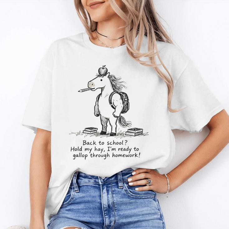Naive Horse Doodle Back To School Gallop Homework Art Unisex T-Shirt