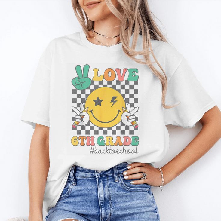 Peace Love 6th Grade Smile Face Back To School Sixth Grade Unisex T-Shirt Peace Love 6th Grade Smile Face Back To School Sixth Grade Unisex T-Shirt