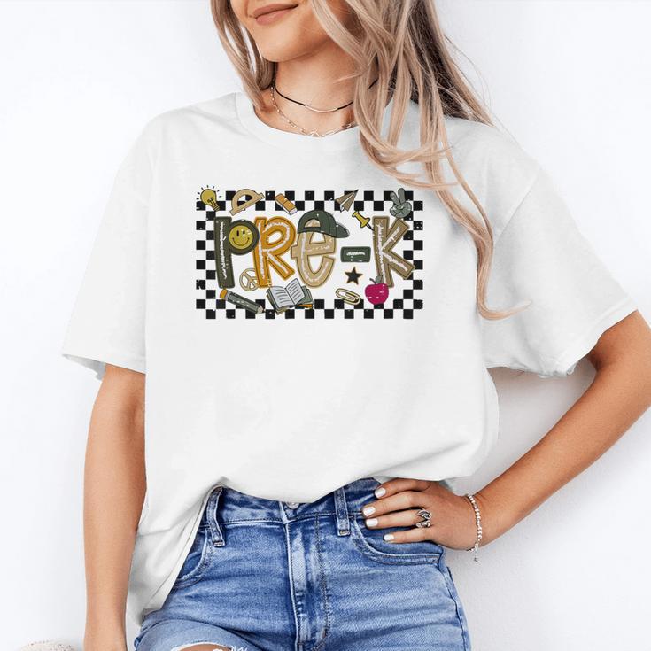 Retro Checkered Back To School Pre K Dude Cute Kid Preschool Unisex T-Shirt Retro Checkered Back To School Pre K Dude Cute Kid Preschool Unisex T-Shirt