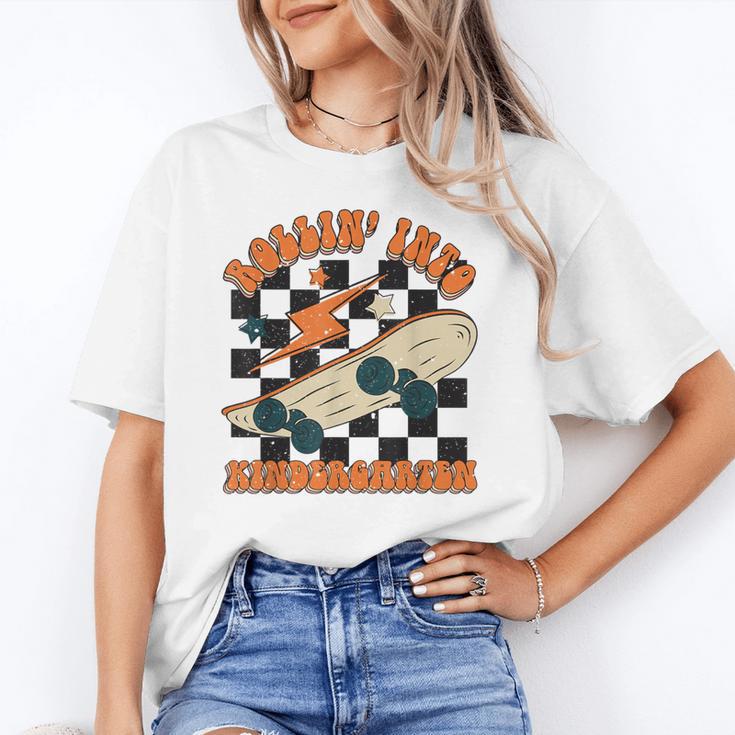 Rolling Into Kindergarten Retro Groovy Back To School Kids Unisex T-Shirt Rolling Into Kindergarten Retro Groovy Back To School Kids Unisex T-Shirt