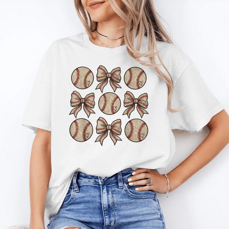 Soccer Bow Game Day Baseball Coquette Bow Women Girls Unisex T-Shirt