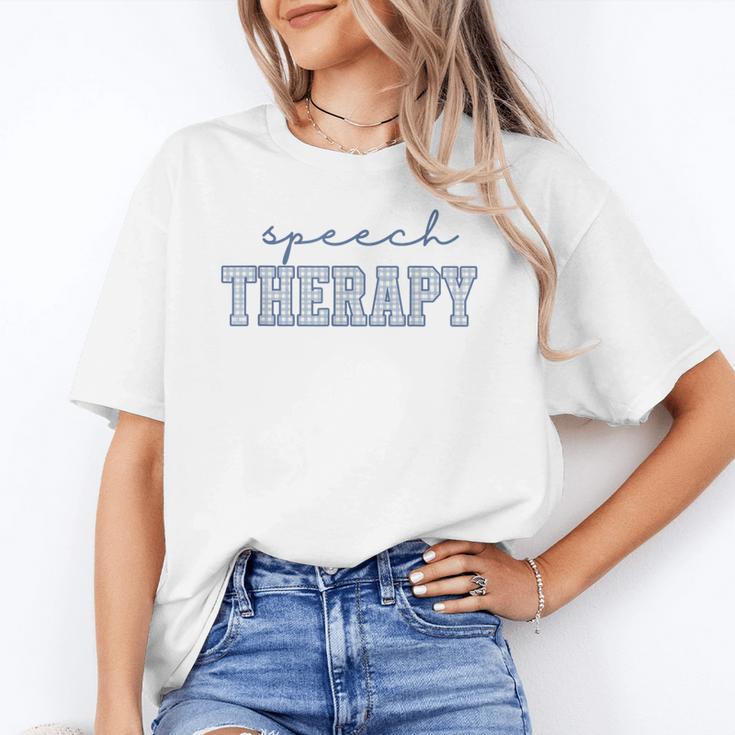 Speech Therapy Gingham SLP Therapist Summer Back To School Unisex T-Shirt Speech Therapy Gingham SLP Therapist Summer Back To School Unisex T-Shirt