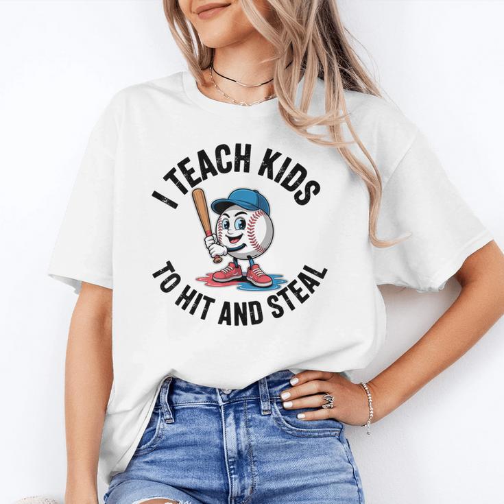 I Teach Kids To Hit And Steal Baseball Softball Coach Unisex T-Shirt I Teach Kids To Hit And Steal Baseball Softball Coach Unisex T-Shirt