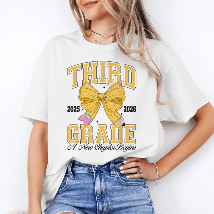 Third Grade Back To School First Day Pencil Bow 2025 Girls Unisex T-Shirt Third Grade Back To School First Day Pencil Bow 2025 Girls Unisex T-Shirt