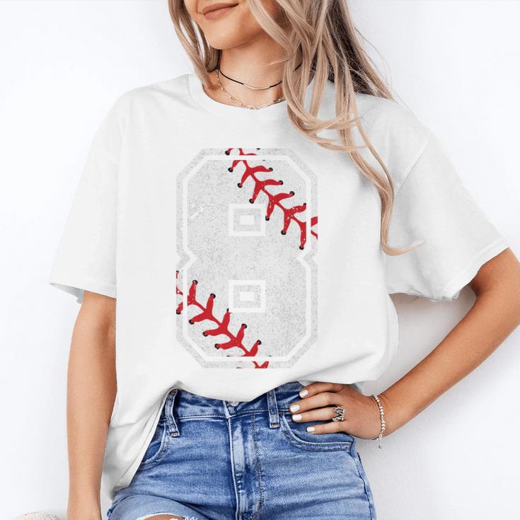 Vintage Baseball 8 Jersey Number 8 Unisex T-Shirt Vintage Baseball 8 Jersey Number 8 Unisex T-Shirt