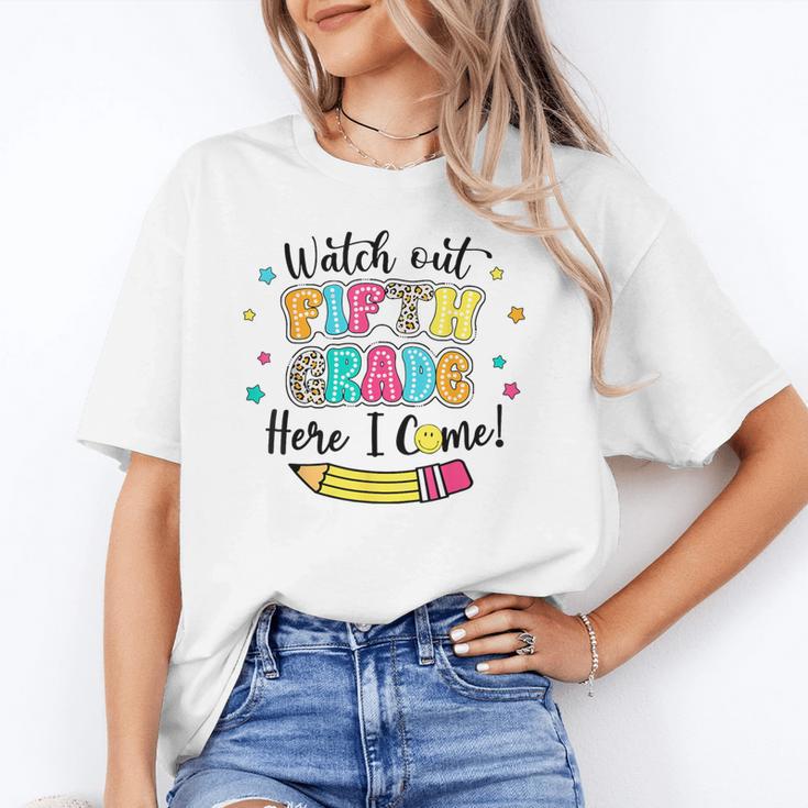 Watch Out Fifth Grade Here I Come Back To School Boys Girls Unisex T-Shirt