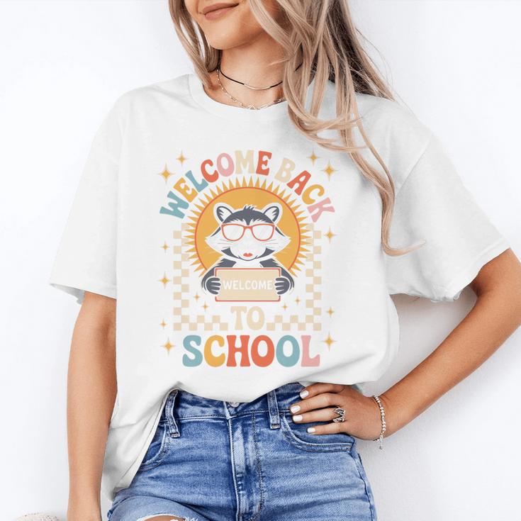 Welcome Back To School Raccoon First Day Of School Checkered Premium Tri-Blend Unisex T-Shirt Welcome Back To School Raccoon First Day Of School Checkered Premium Tri-Blend Unisex T-Shirt
