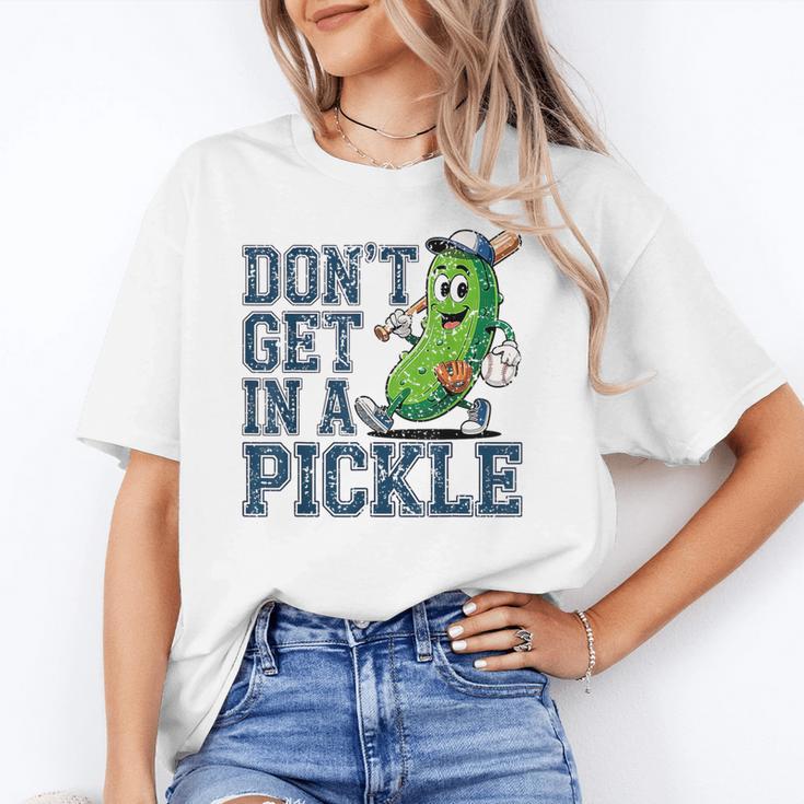 Youth Baseball Catcher Humor Don’t Get In A Pickle Unisex T-Shirt