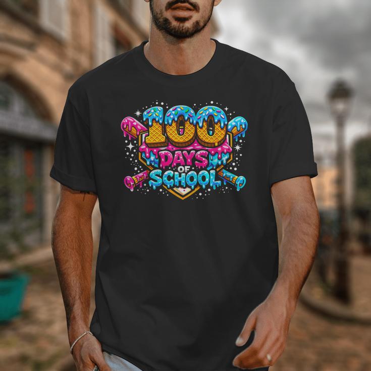100 Days Of School Baseball Drip Ice Cream Costume Teachers Unisex T-Shirt 100 Days Of School Baseball Drip Ice Cream Costume Teachers Unisex T-Shirt