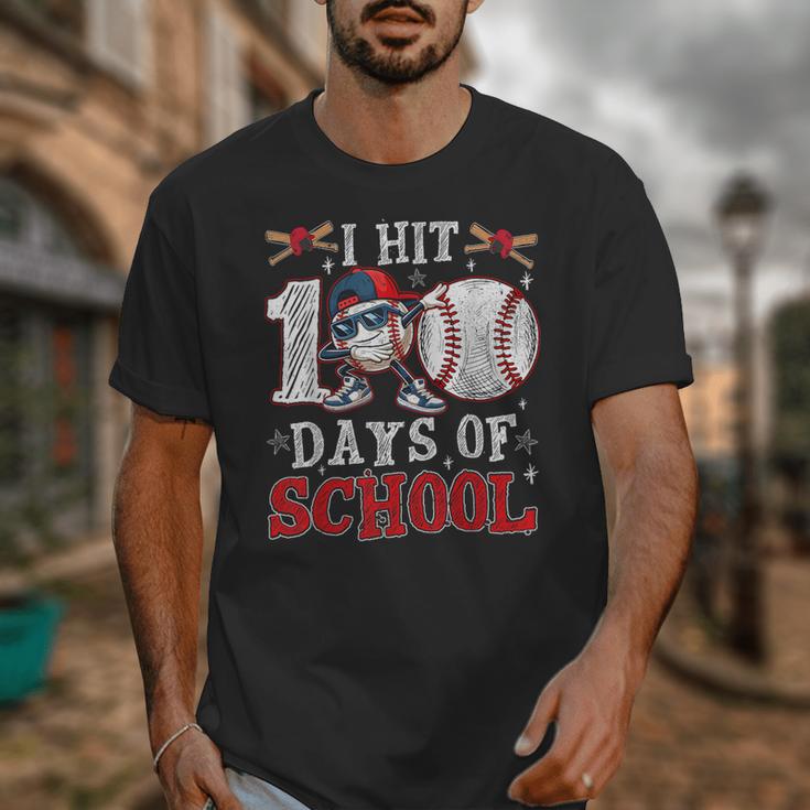 100 Days Of School Dabbing Baseball Hit Student Kids Boys Unisex T-Shirt