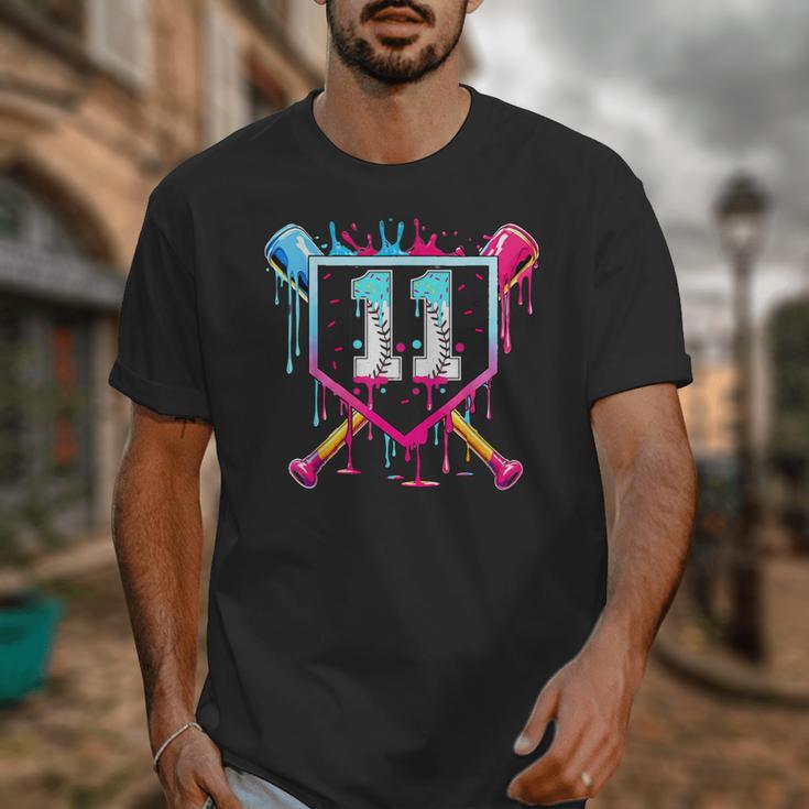 11th Birthday Boys Baseball Ice Cream Drip Boys Baseball Unisex T-Shirt
