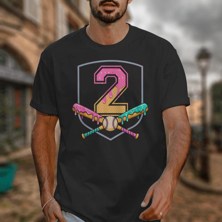 2nd Birthday Baseball Bat Ice-Cream Drip 2yrs Old Boys Kids Unisex T-Shirt 2nd Birthday Baseball Bat Ice-Cream Drip 2yrs Old Boys Kids Unisex T-Shirt
