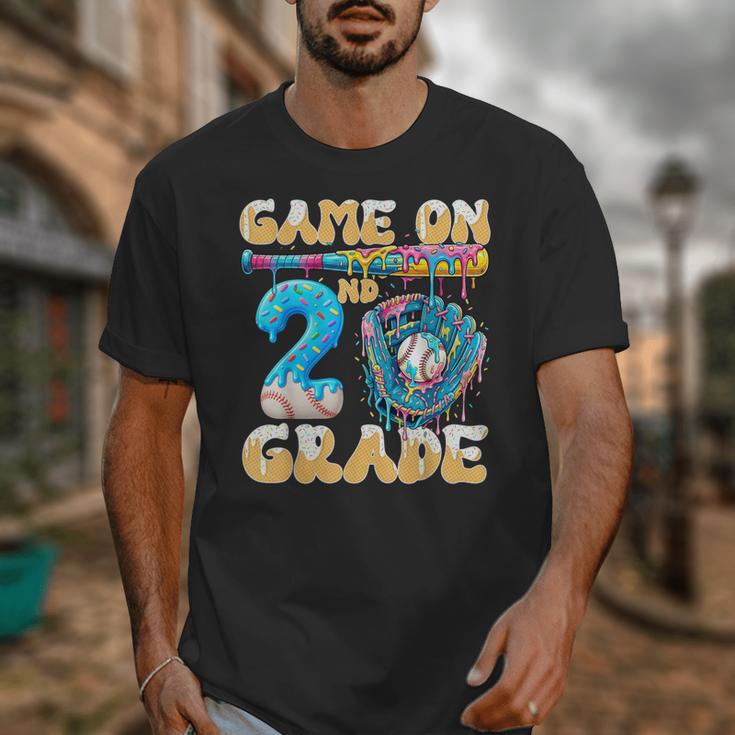 2nd Grade Back To School Baseball Drip Ice Cream Game On Unisex T-Shirt