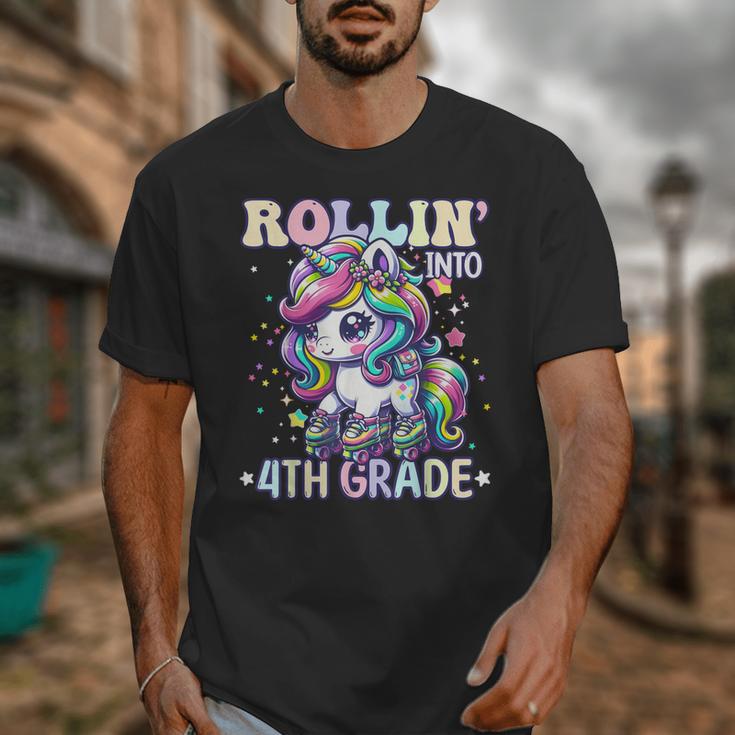 4th Grade Back To School First Day Girls Rollin Unicorn Unisex T-Shirt