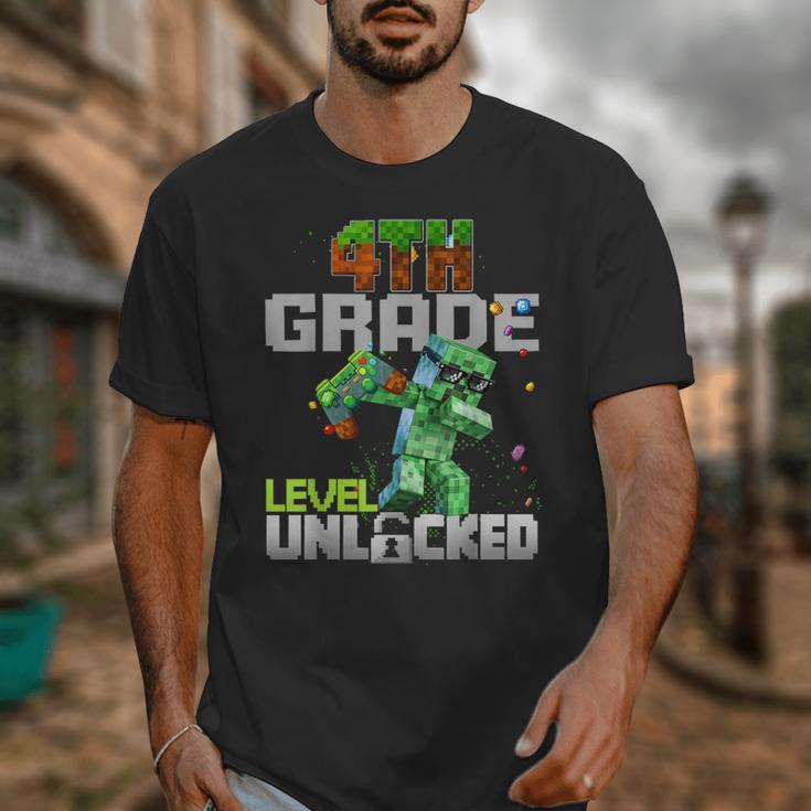4th Grade Level Unlocked Back To School Pixel Game Unisex T-Shirt