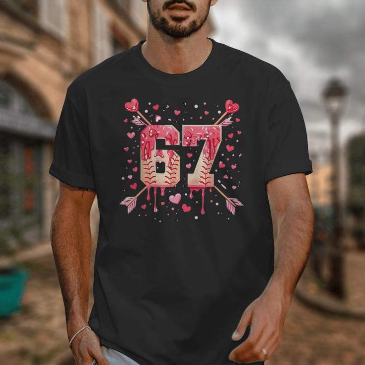 6 7 Melting Number Arrow Baseball Drip Valentine's Day Unisex T-Shirt 6 7 Melting Number Arrow Baseball Drip Valentine's Day Unisex T-Shirt