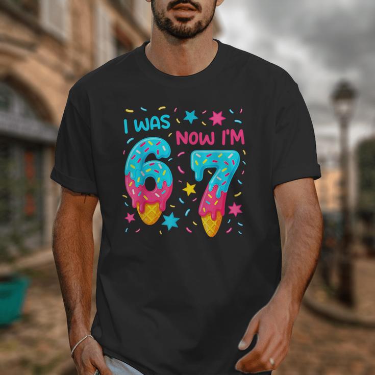 I Was 6 Now I'm 7 67 Birthday Baseball Drip 7 Year Old Unisex T-Shirt I Was 6 Now I'm 7 67 Birthday Baseball Drip 7 Year Old Unisex T-Shirt