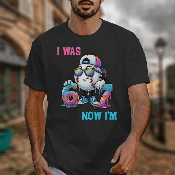 I Was 6 Now I'm 7 Baseball Birthday Drip Ice Cream Boy Unisex T-Shirt