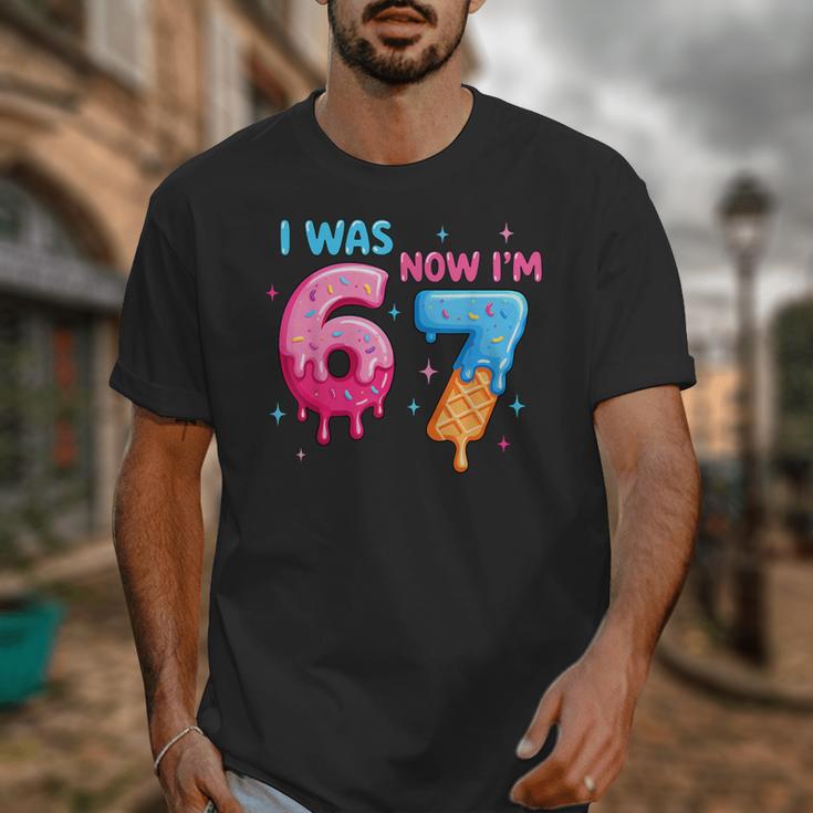 I Was 6 Now I'm 7 Meme Six Seven Baseball 7th Birthday Unisex T-Shirt