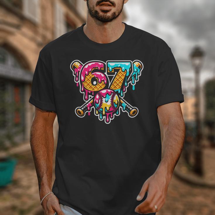 67 Baseball Ice Cream Drip Number Unisex T-Shirt
