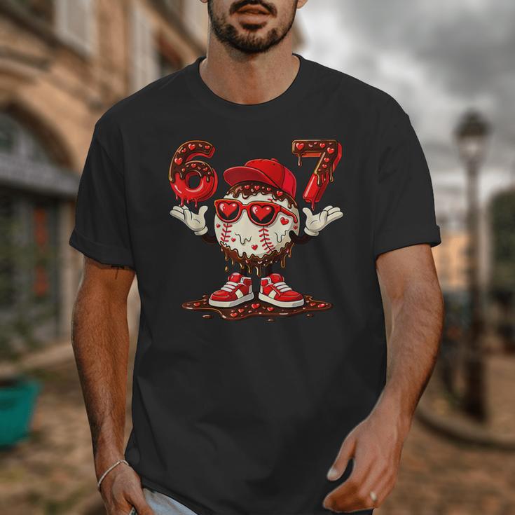 67 Valentine Day Baseball Chocolate Ice Cream Drip Unisex T-Shirt