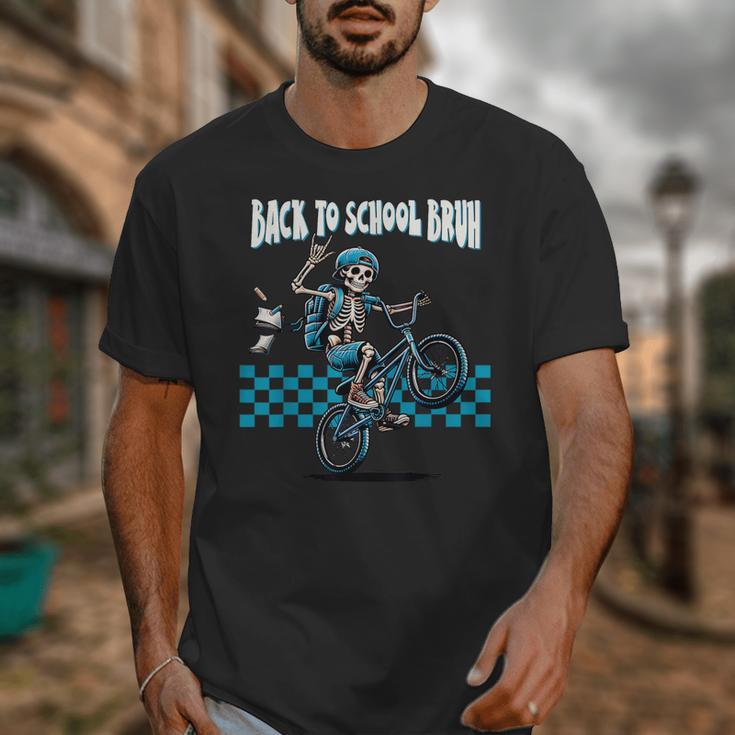 Back To School Bruh Boy Skeleton Riding On a BMX Bike Unisex T-Shirt Back To School Bruh Boy Skeleton Riding On a BMX Bike Unisex T-Shirt