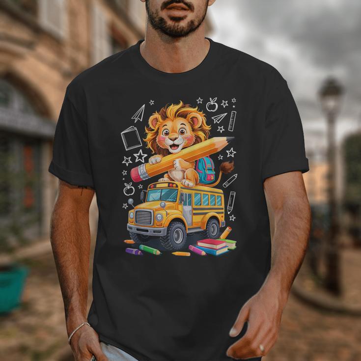 Back To School Lion School Bus 100 Days Of School Unisex T-Shirt