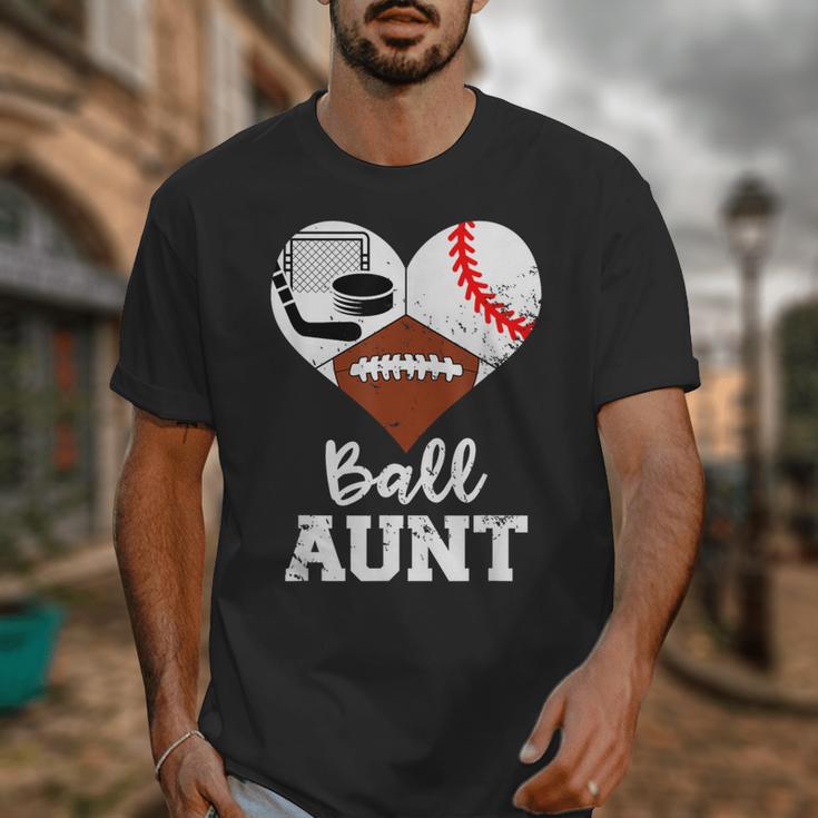 Ball Aunt Heart Football Baseball Hockey Game Day Unisex T-Shirt