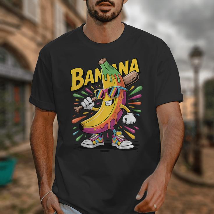 Banana Baseball Cartoon Cool Sports Kids Teens Unisex T-Shirt Banana Baseball Cartoon Cool Sports Kids Teens Unisex T-Shirt