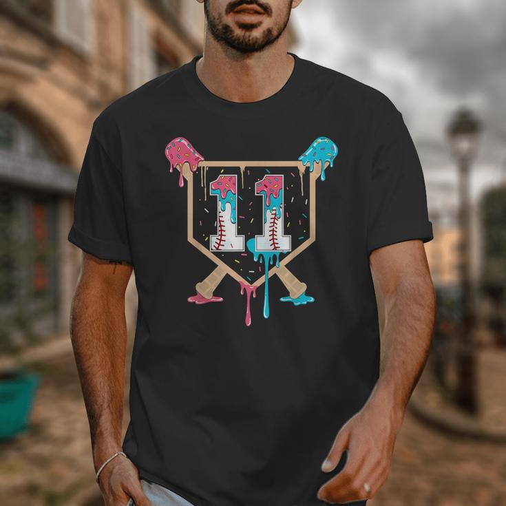 Baseball 11 Year Old Ice Cream Drip 11th Birthday Boy Player Unisex T-Shirt Baseball 11 Year Old Ice Cream Drip 11th Birthday Boy Player Unisex T-Shirt