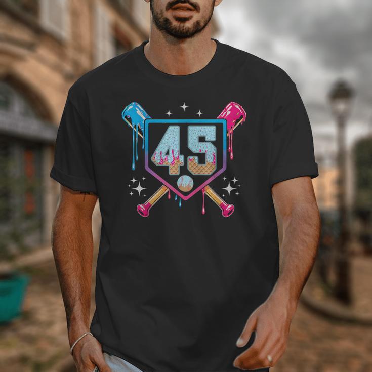 Baseball 45 Year Old Ice Cream Drip 45th Birthday Number 45 Unisex T-Shirt Baseball 45 Year Old Ice Cream Drip 45th Birthday Number 45 Unisex T-Shirt